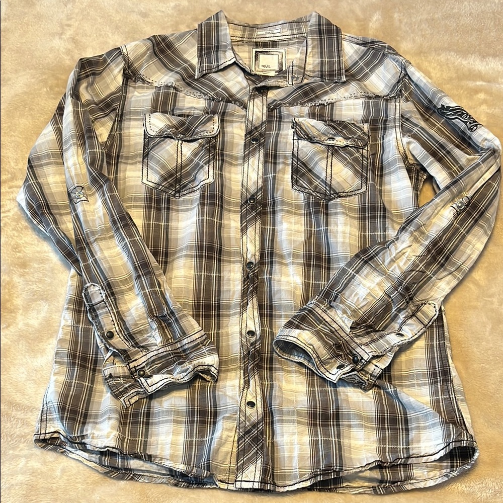 BKE Plaid Snap Button-Up Shirt